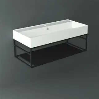 Simas Agile Консоль под раковину AG101 подвесная 101х46х28h см, прямоугольная, цвет: черный матовый AGSS101