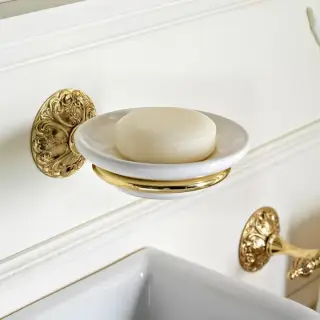 Sbordoni Flora Мыльница с керамической чашей, подвесная, цвет: бронза FL100BR