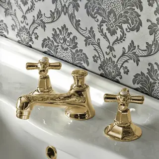 Sbordoni Deco Prestige Смеситель для раковины на 3 отв., h6,5 см, цвет глянц. латунь DE142OL