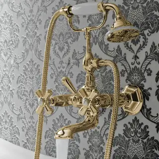 Sbordoni Deco Prestige Смеситель для ванны настенный, ручки Deco, цвет глянцевая латунь DE116OL