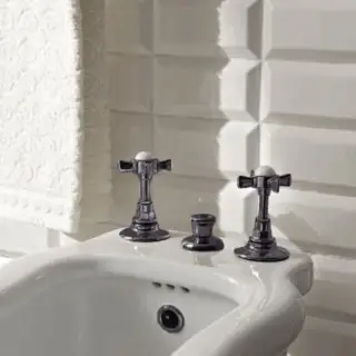 Sbordoni Antica Смеситель для биде на 3 отв. с донным клапаном, цвет: черный никель AN151NN