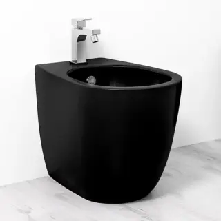 Simas Vignoni Биде напольное 36,5х56 см c 1 отверстием под смеситель и переливом, цвет: nero matt VI04nero matt*1