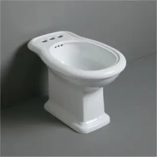 Simas Lante Биде напольное 38,5х58 см c 3 отверстиями под смеситель и переливом, цвет: белый глянц. LA04bi*3