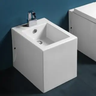 Simas Frozen Биде напольное 37,5х51 см c 1 отверстием под смеситель и переливом, цвет: белый глянц. FZ04bi*1