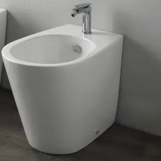 Simas Gambassi Биде напольное 37,5х56,5 см c 1 отвер. под смеситель и переливом, цвет: белый глянц. GA04bi*1