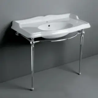 Simas Arcade Консоль под раковину AR874 напольная 81х41,5х85,5h см, округлая, цвет: хром глянцевый ARCG2cr