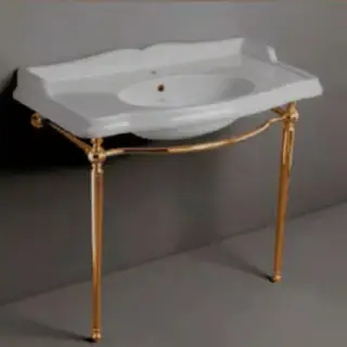 Simas Arcade Консоль под раковину AR874 напольная 81х41,5х85,5h см, округлая, цвет: золото глянцевое ARCG2oro