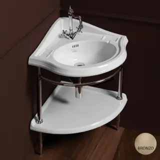 Simas Arcade Консоль угловая для раковины AR884 и полки AR894, цвет: бронза глянцевая 1011br