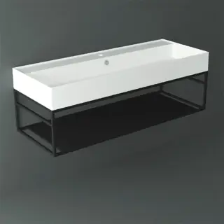 Simas Agile Консоль под раковину AG121 подвесная 121х46х28h см, прямоугольная, цвет: черный матовый AGSS121