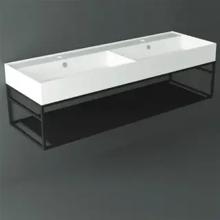 Simas Agile Консоль под раковину AG141 подвесная 141х46х28h см, прямоугольная, цвет: черный матовый AGSS141D