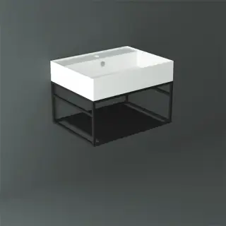 Simas Agile Консоль под раковину AG61 подвесная 61х46х28h см, прямоугольная, цвет: черный матовый AGSS61