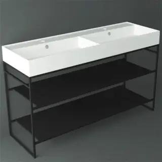 Simas Agile Консоль под раковину AG141 напольная 141х46х72h см, прямоугольная, цвет: черный матовый AGSA141D