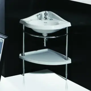 Simas Arcade Керамическая полка угловая 54х54 см для консоли AR884bi, цвет: белый глянцевый AR894bi