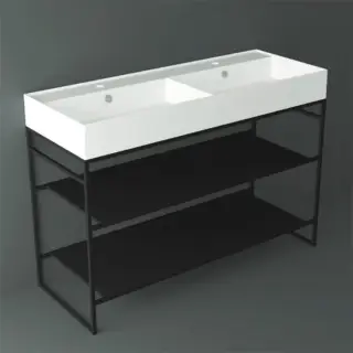 Simas Agile Консоль под раковину AG121 напольная 121х46х72h см, прямоугольная, цвет: черный матовый AGSA121