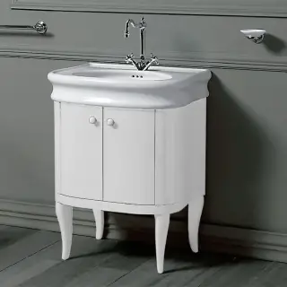 Simas Lante Тумба под раковину LA10, напольная 62х50х75h см, 2 дверцы, цвет: белый глянцевый LAM70 bi