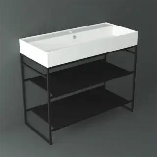 Simas Agile Консоль под раковину AG101 напольная 101х46х72h см, прямоугольная, цвет: черный матовый AGSA101