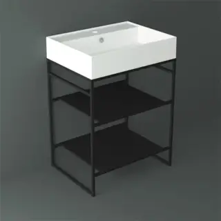 Simas Agile Консоль под раковину AG61 напольная 61х46х72h см, прямоугольная, цвет: черный матовый AGSA61