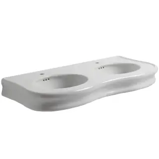 Simas Lante Раковина подвесная с 2мя чашами 120х54 см, с переливом, цвет: белый глянцевый LA12bi*1