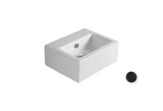 Simas Frozen Раковина подвесная 43х33,5 см, с переливом, 1 отверстие под смеситель, цвет: nero FZ14nero*1