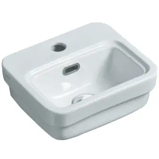 Simas Evolution Раковина подвесная 34х31 см, с переливом, 1 отвер. под смеситель, цвет: белый глянц. EVO14bi*1