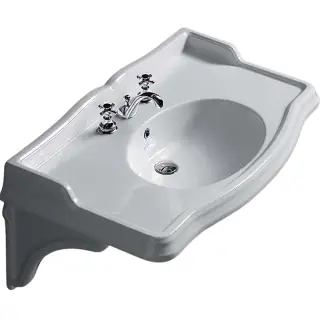 Simas Arcade Раковина подвесная 90х56 см, с переливом, 3 отверстия под смеситель, цвет: белый глянц. AR864bi*3