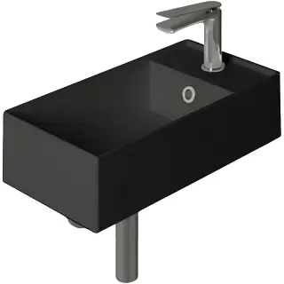 Simas Agile Раковина подвесная 50х27 см, с переливом, 1 отверстие под смеситель, цвет: nero matt AG50 nero matt*1