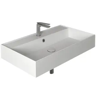 Simas Agile Раковина подвесная 91х46 см, с переливом, 1 отверстие под смеситель, цвет: белый глянц. AG91 bi*1