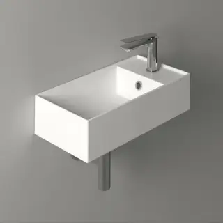 Simas Agile Раковина подвесная 50х27 см, с переливом, 1 отверстие под смеситель, цвет: белый глянц. AG50 bi*1