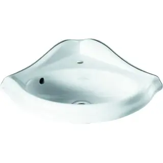 Simas Arcade Раковина угловая 34х34 см, с переливом, 1 отверстие под смеситель, цвет: белый глянц. AR036bi*1