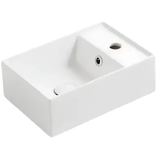 Simas Agile Раковина подвесная 40х27 см, с переливом, 1 отверстие под смеситель, цвет: белый глянц. AG40 bi*1
