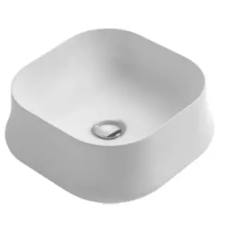 Simas Sharp Раковина чаша 42х42 см, без перелива и отверстия под смеситель, цвет: белый глянцевый SH06bi*0