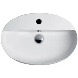 Simas Sharp Раковина чаша 60х42 см, с переливом и 1 отверстием под смеситель, цвет: белый глянцевый SH05bi*1