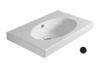 Simas Lft Spazio Раковина подвесная 80х50 см, с переливом, 1 отверстие под смеситель, цвет: nero LFT44nero*1