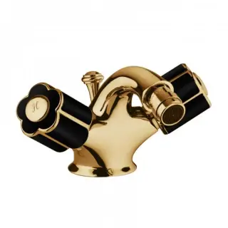 Bongio Fleur Noir Смеситель для биде с донным клапаном, цвет золото/черный фарфор 12522OR00