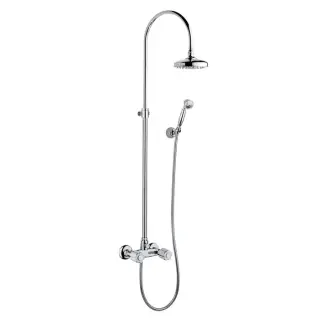 Bongio Fleur Blanc Душевая стойка с верхним душем d18,5 см, цвет: хром/белый 11537CR0D