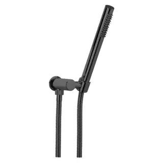 Bongio Душевой гарнитур: вывод с держателем, шланг, ручная лейка, цвет: черный матовый 00830NE00