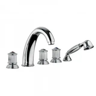 Bongio Impero Смеситель на борт ванны, цвет хром/Blue and Red Swarovski 65531CR0D