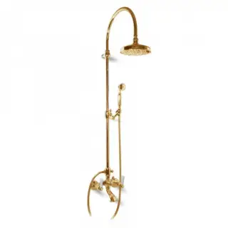 Bongio Oxford Lux Смеситель для ванны, цвет золото/белый фарфор 19536ORDL