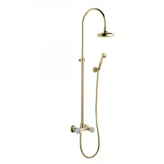Bongio Rivoli Смеситель душевой со стойкой, цвет: золото/Cristallo 05537OR00D