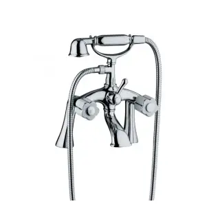 Bongio Fleur Blanc Смеситель на борт ванны, цвет хром/белый фарфор 11527CR00