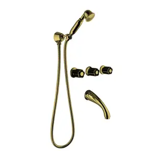 Bongio Fleur Noir Встраиваемый смеситель для ванны, цвет: золото/черный фарфор 12530OR0DEU