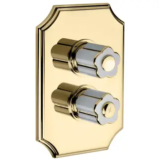 Bongio Fleur Blanc Встраиваемый термостатический смеситель, цвет золото/белый фарфор 11549OR03EU