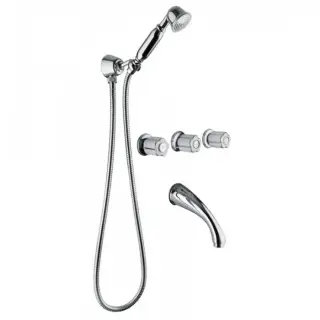 Bongio Fleur Blanc Встраиваемый комплект для ванны, перекл. цвет хром/белый фарфор 11530CR0DEU