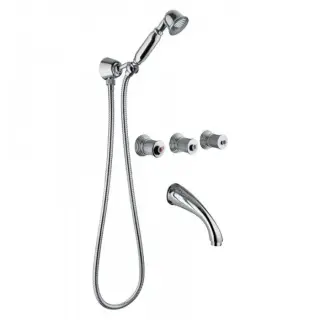 Bongio Impero Встраиваемый смеситель с душ. комплектом, цвет: хром/Blue and Red Swarovski 65530CR0D