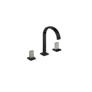 Treemme Kea Смеситель для раковины на 3 отверстия, излив 19,5 см, ручки из прозрачного стекла, цвет: IT7A16NNROZZ