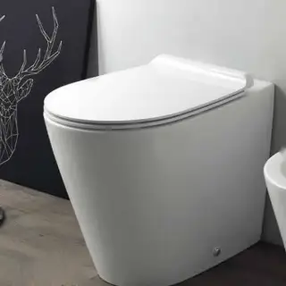 Simas Gambassi Унитаз приставной 37,5х56,5 см, безободковый, без крышки-сиденья, цвет: белый глянц. GA01bi