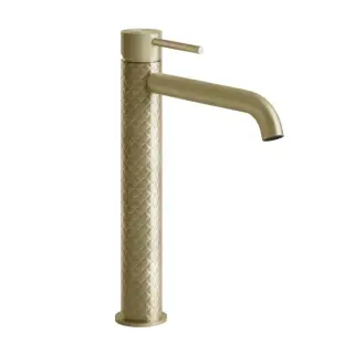 Gessi 316 Intreccio Смеситель для раковины, длинный излив, без гарнитура, цвет: brushed brass PVD 54106#727
