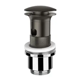 Gessi Донный клапан Stop&Go для раковины с переливом, цвет: black metal brushed PVD 01422#707