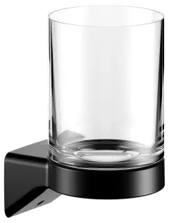Keuco Aveno Держатель стакана, подвесной, со стаканом и клеевым комплектом, цвет: черный матовый 14650 379000
