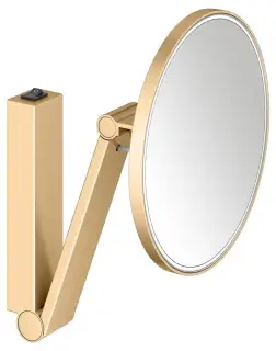 Keuco Kosmetikspiegel Косметическое зеркало подвесное, 5-ти кратное увелич., подсветка, цвет: латунь 17612 259004